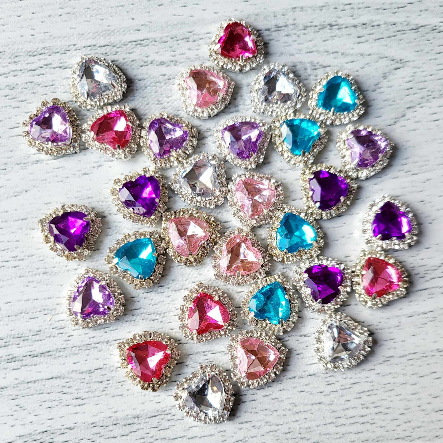 18mm crystal heart embellishments