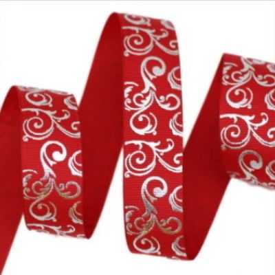 Red grosgrain craft ribbon