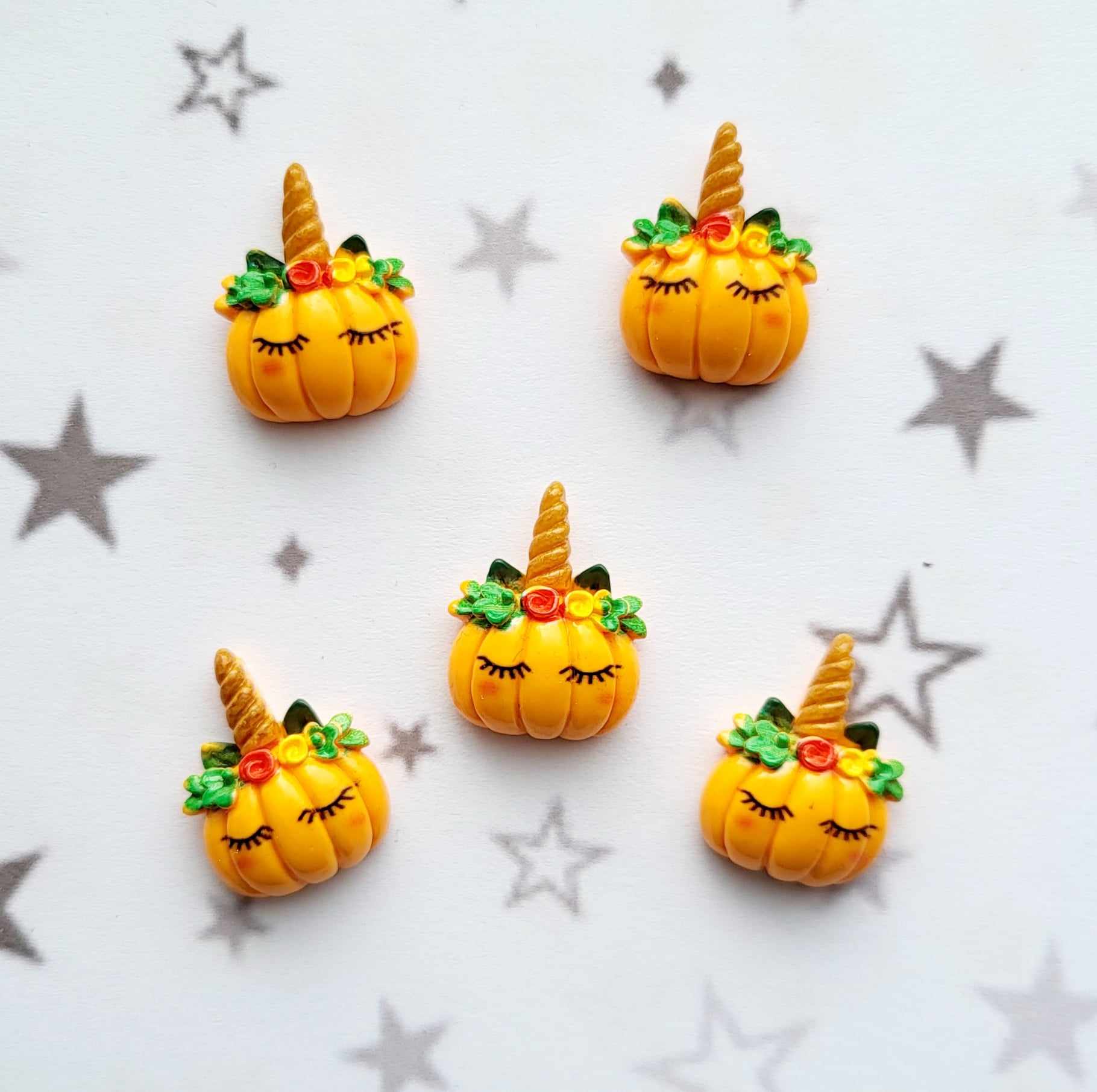 Unicorn Pumpkin Resin Flat back Embellishment Alicia's Craft Supplies