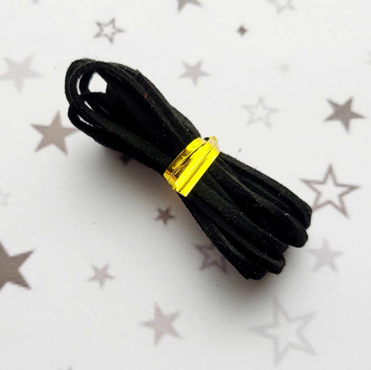 Black Suede Cord - 1 metre lengths Alicia's Craft Supplies