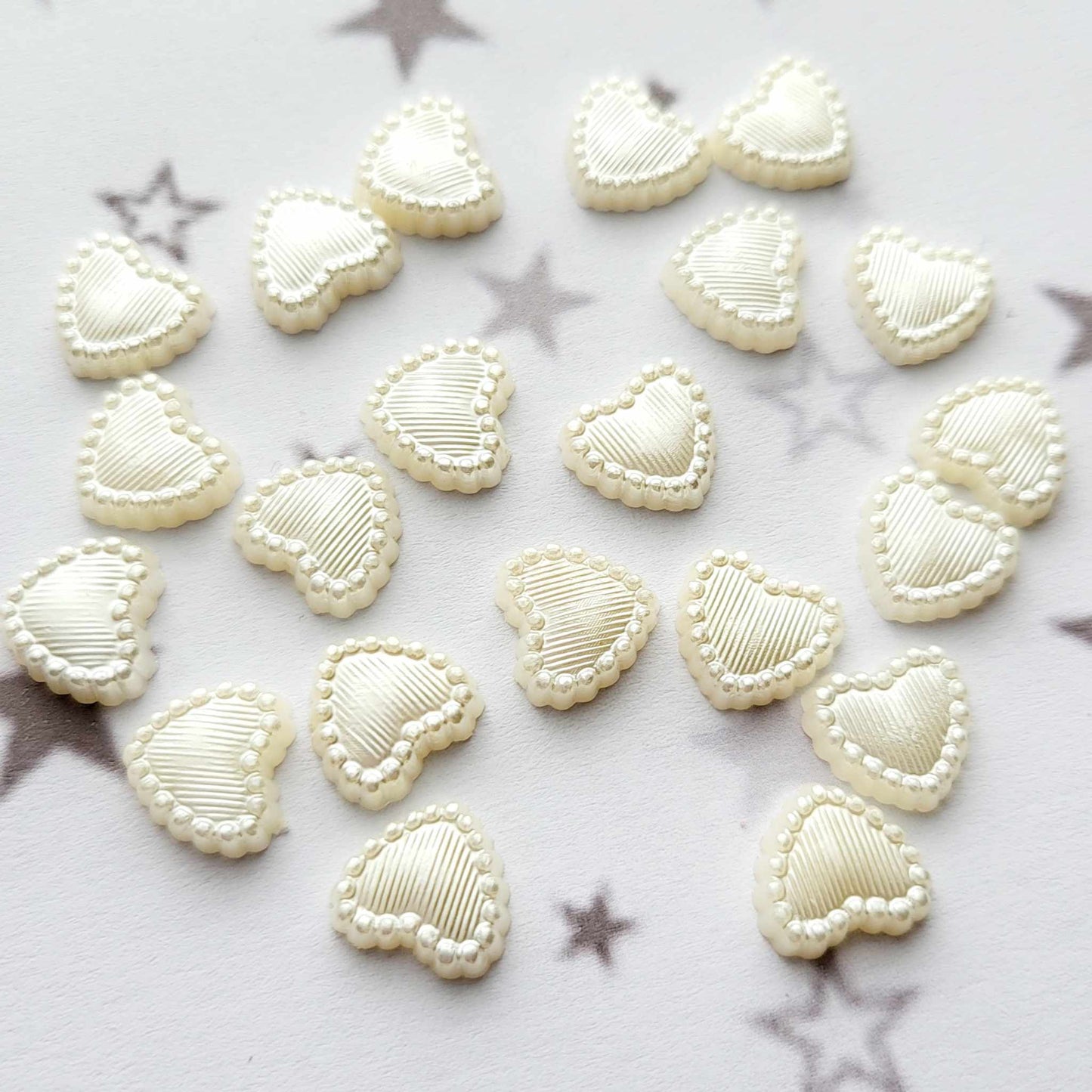 Ivory Acrylic Heart Embellishments - For Diy Wedding Invitations 10 mm - 20 pc Alicia's Craft Supplies