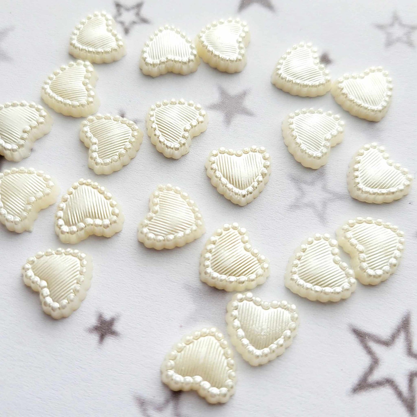 Ivory Acrylic Heart Embellishments - For Diy Wedding Invitations 10 mm - 20 pc Alicia's Craft Supplies