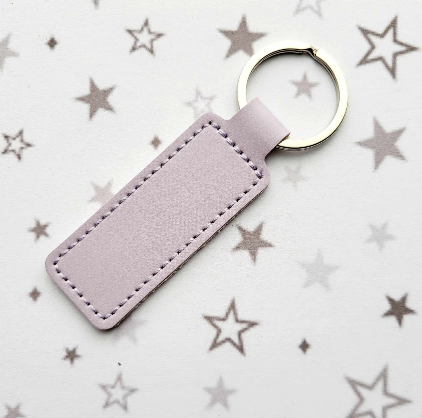 Lilac Faux Leather Keyring Blank for Personalized Gifts