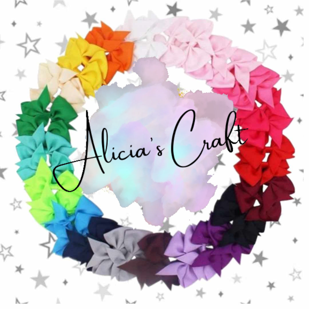 5pc Pinwheel ribbon hair bows for craft stall fillers - Alicia's Craft Supplies